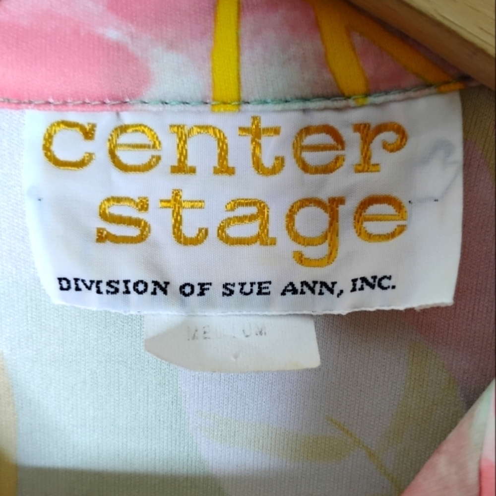 Center Stage Vintage 70s Pastel Blouse Size M - Picture 7 of 10
